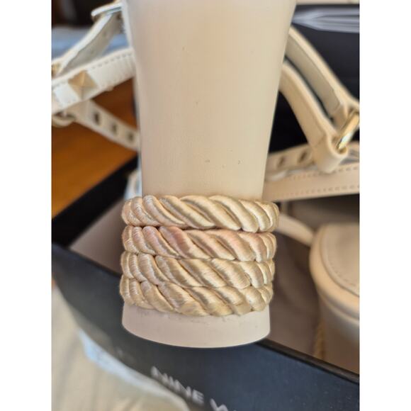 Nine West Women Platform Sandals Harte Wedge US 8M Ivory White - Picture 2 of 7